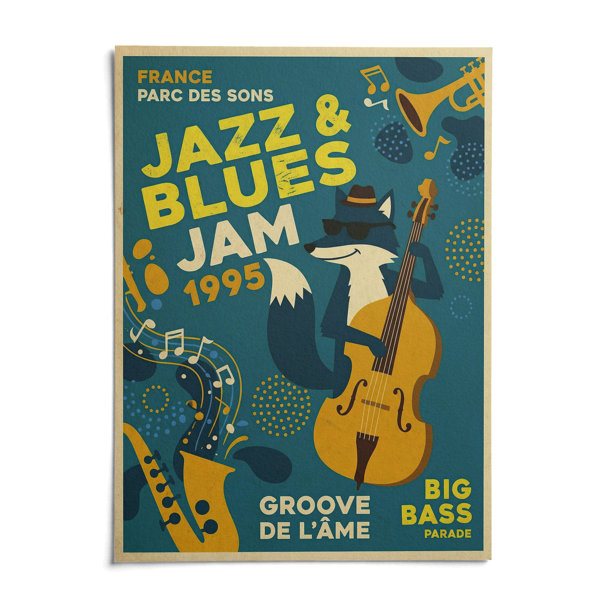 Blues Concert Print, shown as an unframed paper print on a plain white background