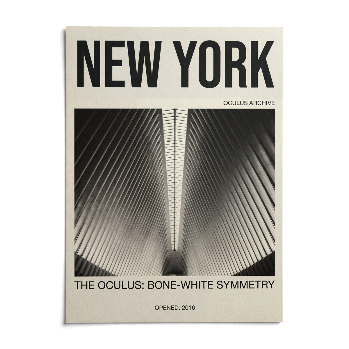 Bone White Architecture Print, shown as an unframed paper print on a plain white background