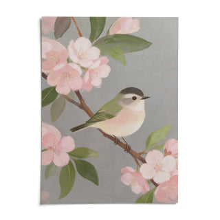 Botanical Bird Wall Art, shown as an unframed paper print on a plain white background