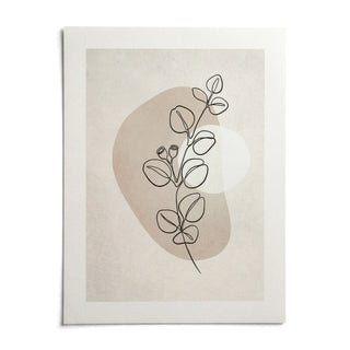 Botanical Line Art Print, shown as an unframed paper print on a plain white background