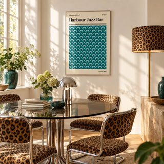 Bristol Print, framed on the wall of a bright white dining room in strong afternoon sun