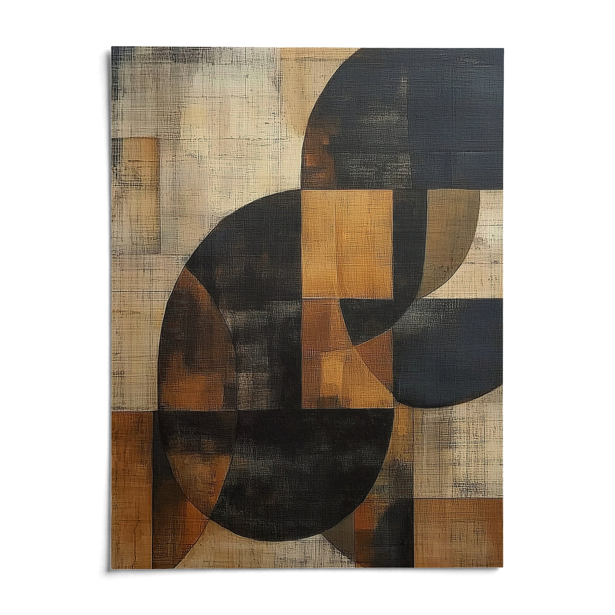 Brown Abstract Wall Art, shown as an unframed paper print on a plain white background
