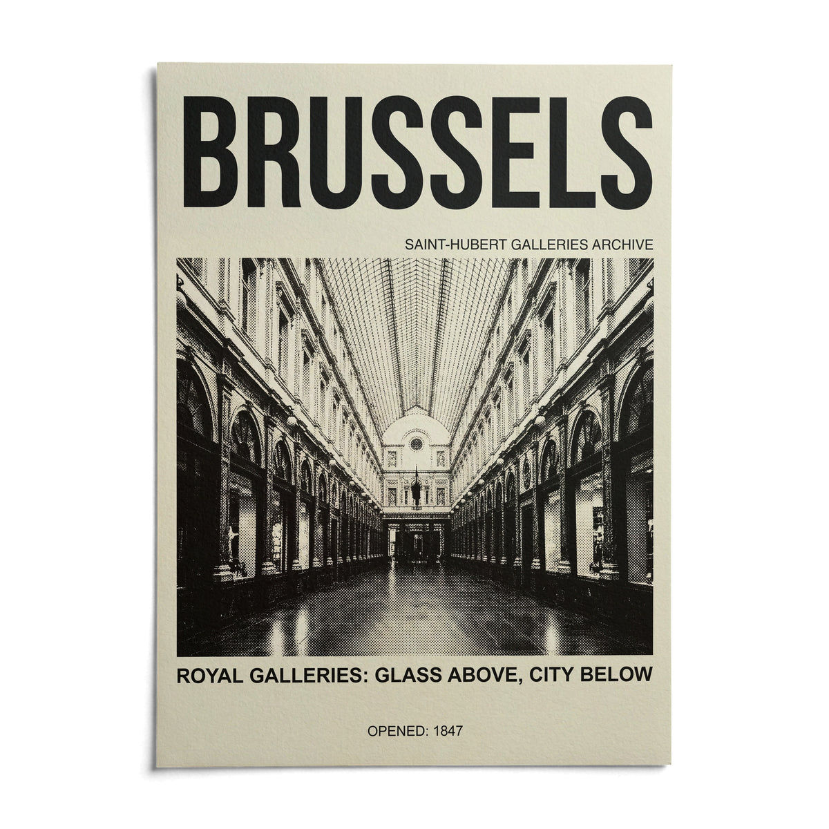 Brussels Gallery Print, shown as an unframed paper print on a plain white background
