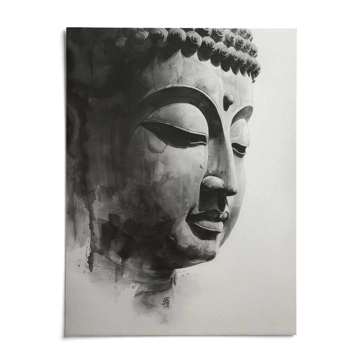 Buddha Art Print, shown as an unframed paper print on a plain white background