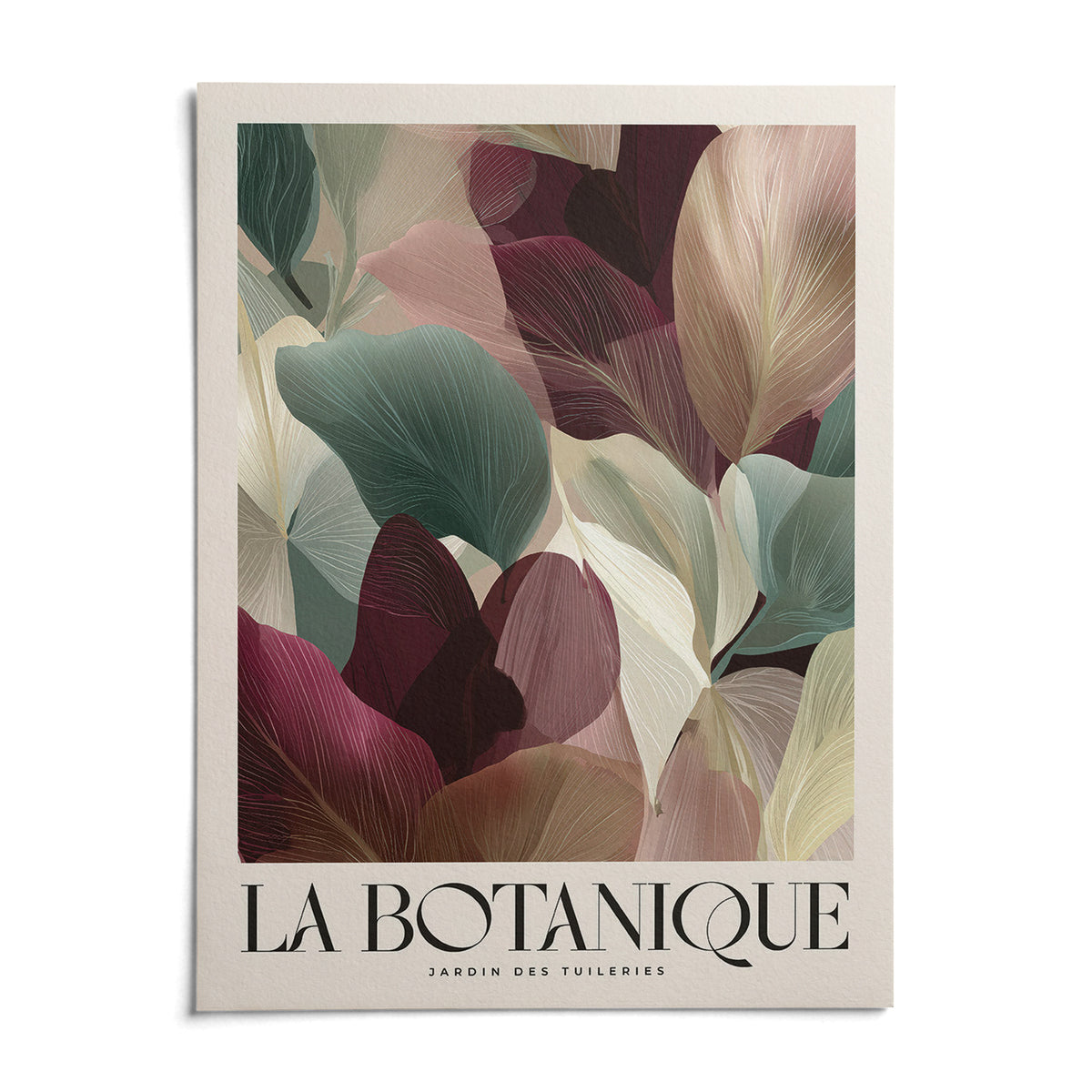 Burgundy Wall Art, shown as an unframed paper print on a plain white background