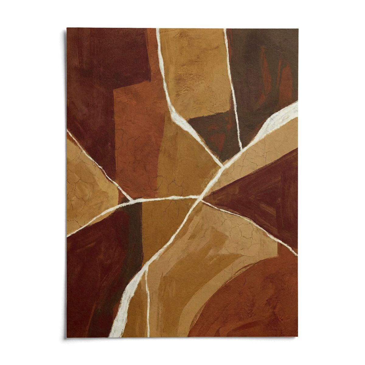 Burnt Orange Abstract Art, shown as an unframed paper print on a plain white background