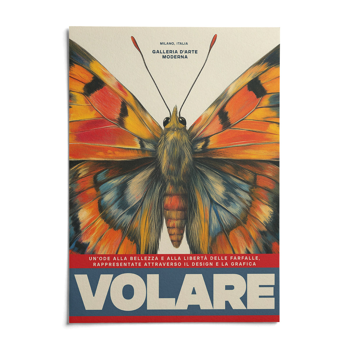 Butterfly Art Wall, shown as an unframed paper print on a plain white background