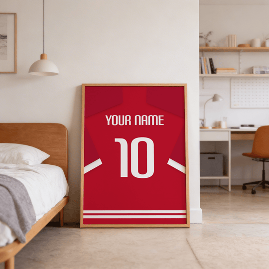 Custom Football Shirt – Red with Bold White 10