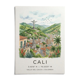 Cali Colombia Poster, shown as an unframed paper print on a plain white background