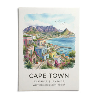 Cape Town Art Print, shown as an unframed paper print on a plain white background