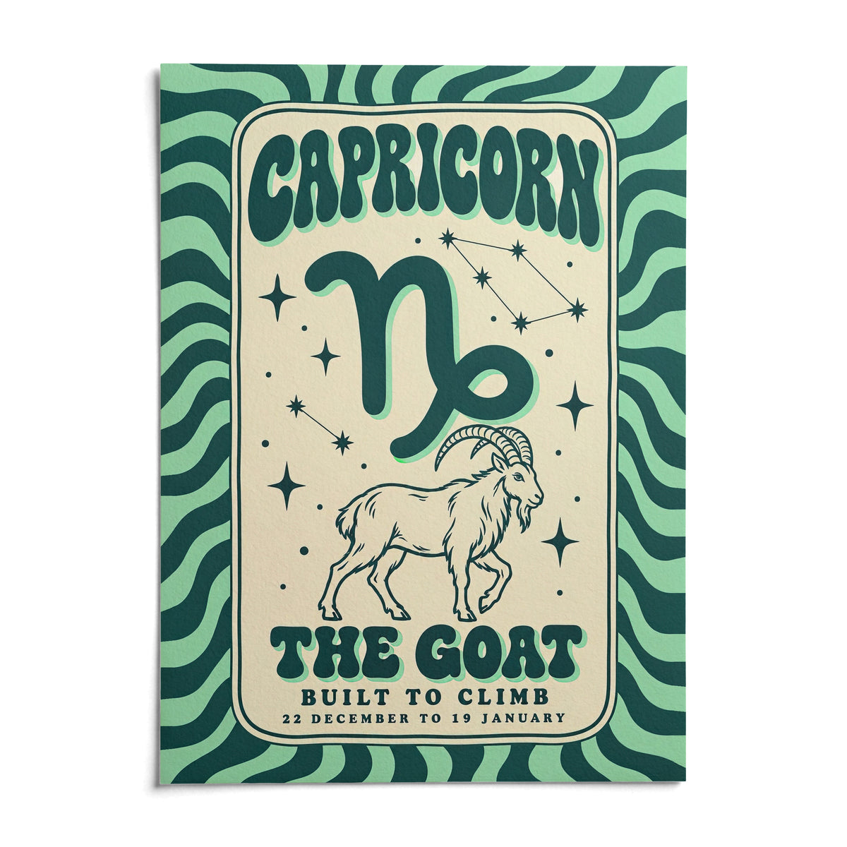 Capricorn Print, shown as an unframed paper print on a plain white background