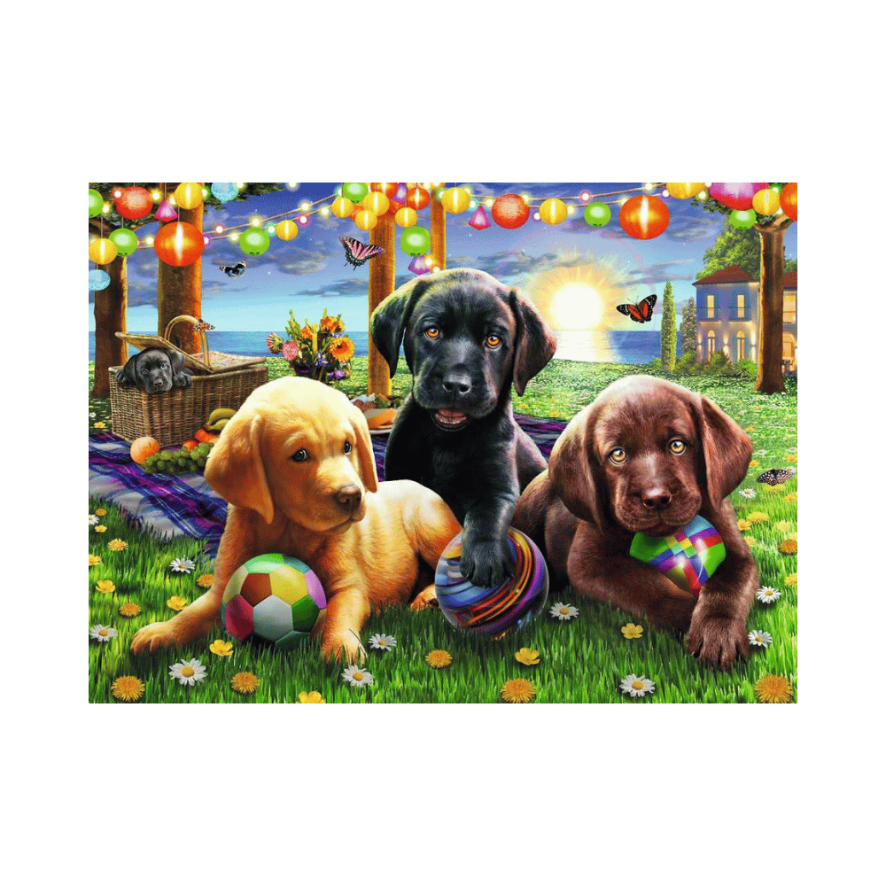Puzzle 100 XXL: Pique-nique des chiens CASSE-TÊTE - 100 - 150 morceaux