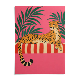 Cheetah Siesta Poster, shown as an unframed paper print on a plain white background