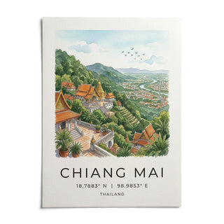 Chiang Mai Art Print, shown as an unframed paper print on a plain white background