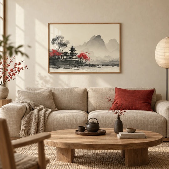 Ruhige Pagodenlandschaft