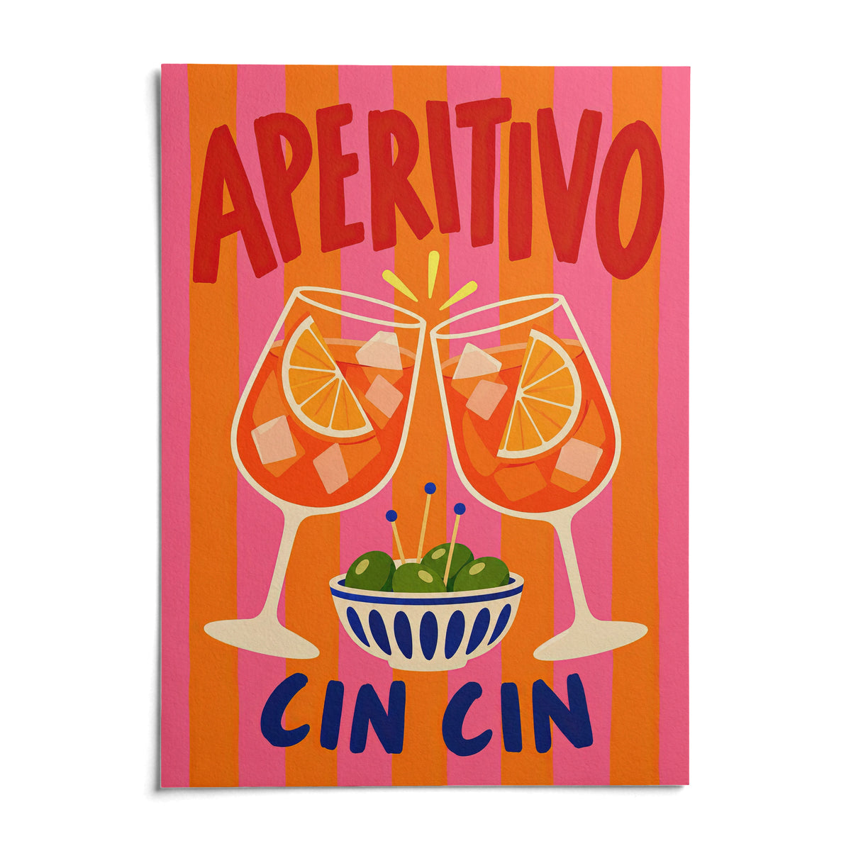 Cin Cin Print, shown as an unframed paper print on a plain white background