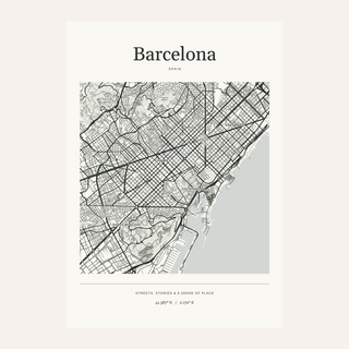 Barcelona Map Print — Personalised City Atlas · Print only · finish preview