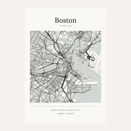 Boston-Kartendruck - personalisierter Stadtatlas