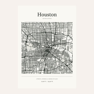 Houston Map Print — Personalised City Atlas · Print only · finish preview