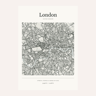 London Map Print — Personalised City Atlas · Print only · finish preview