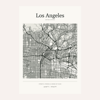 Los Angeles Map Print — Personalised City Atlas · Print only · finish preview