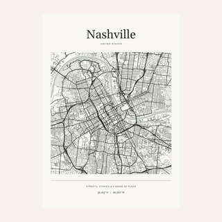 Nashville Map Print — Personalised City Atlas · Print only · finish preview