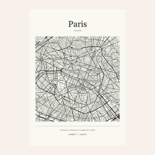 Paris-Kartendruck - personalisierter Stadtatlas