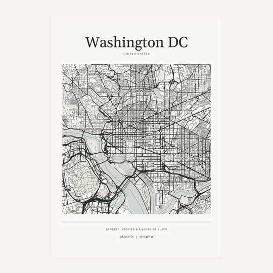 Washington-DC-Kartendruck - personalisierter Stadtatlas