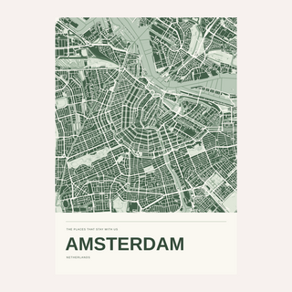 Amsterdam Colour Map Print — Personalised Wall Art · Print only · finish preview