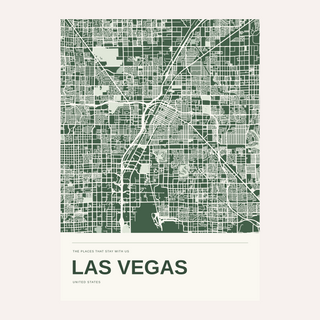 Las Vegas Colour Map Print — Personalised Wall Art · Print only · finish preview