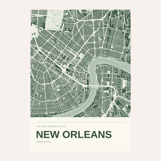 New Orleans Colour Map Print — Personalised Wall Art · Print only · finish preview