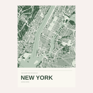 New York City Colour Map Print — Personalised Wall Art · Print only · finish preview