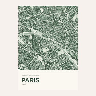 Paris Colour Map Print — Personalised Wall Art · Print only · finish preview