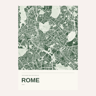 Rome Colour Map Print — Personalised Wall Art · Print only · finish preview