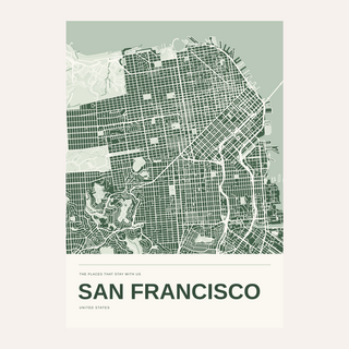 San Francisco Colour Map Print — Personalised Wall Art · Print only · finish preview