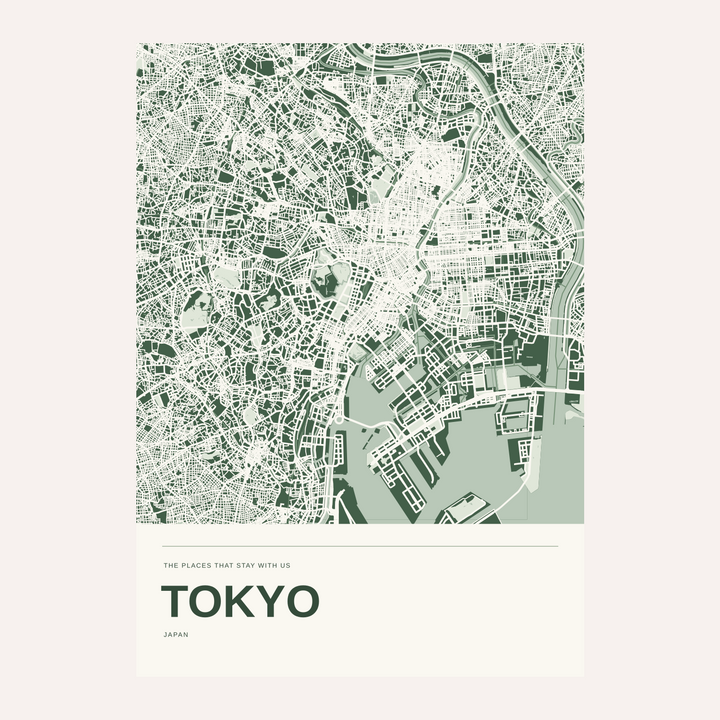 Tokyo Colour Map Print — Personalised Wall Art · Print only · finish preview