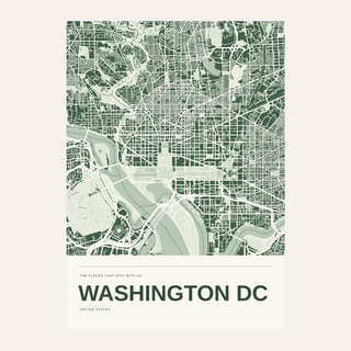 Washington DC Colour Map Print — Personalised Wall Art · Print only · finish preview