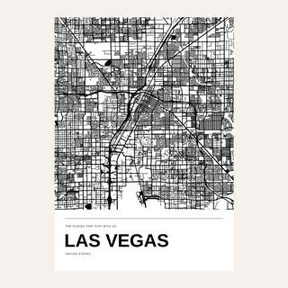Las Vegas Black and White Map Print — Personalised · Print only · finish preview