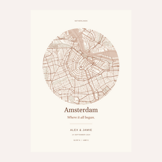 Amsterdam Personalised Location Map — Our Place · Print only · finish preview