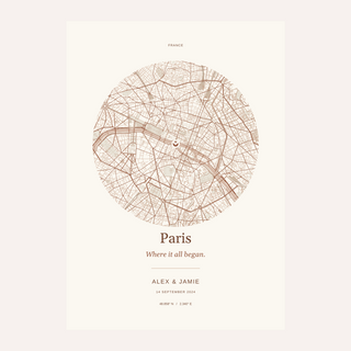Paris Personalised Location Map — Our Place · Print only · finish preview