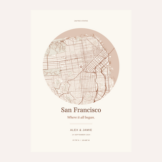 San Francisco Personalised Location Map — Our Place · Print only · finish preview