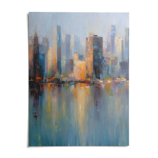 City Skyline Art Print, shown as an unframed paper print on a plain white background