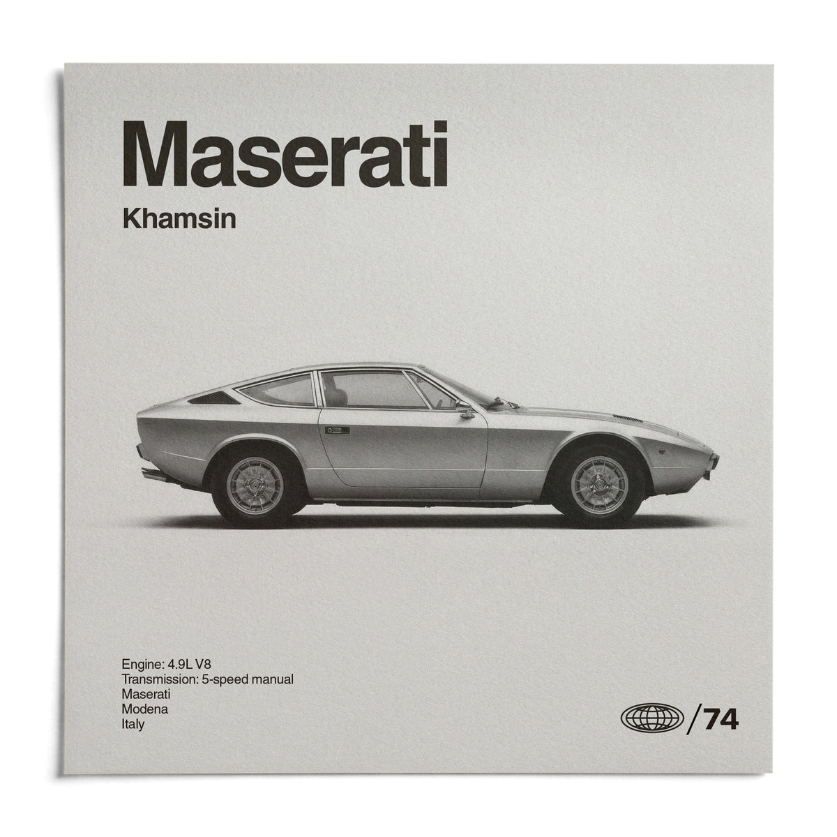 Classic 1970s Grand Tourer Poster, shown as an unframed paper print on a plain white background