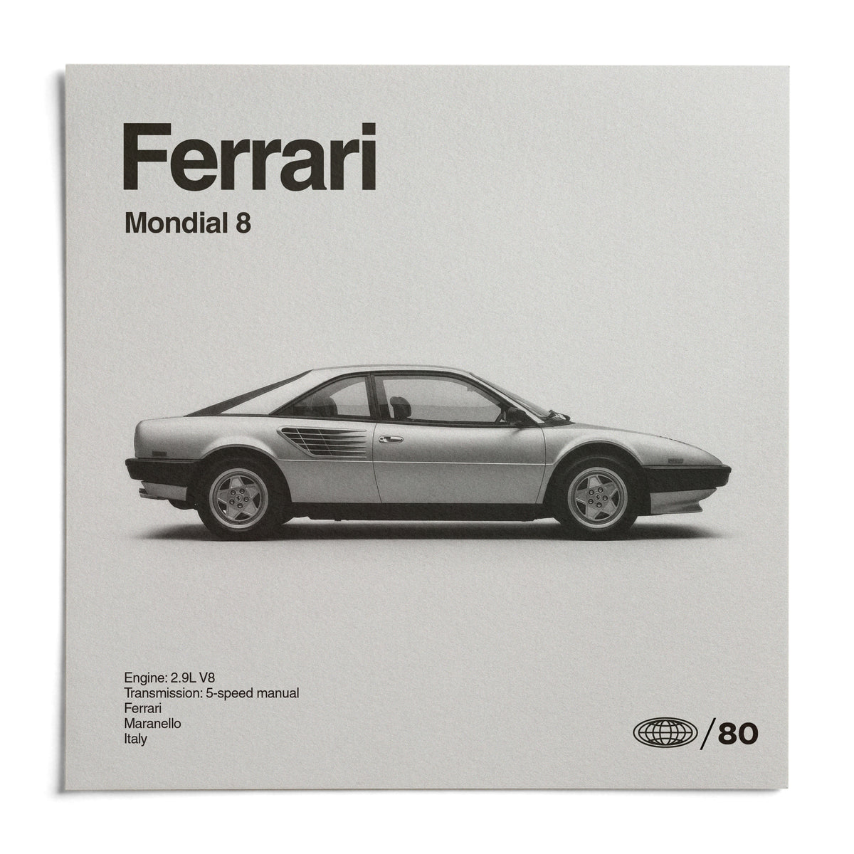 Classic 1980s Italian Coupe Poster, shown as an unframed paper print on a plain white background