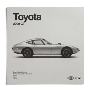 Classic Japanese Sports Car Poster, shown as an unframed paper print on a plain white background