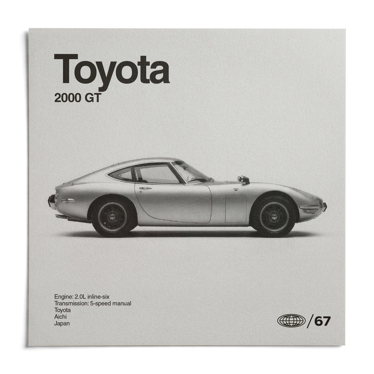 Classic Japanese Sports Car Poster, shown as an unframed paper print on a plain white background