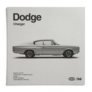 Classic Muscle Car Art Print, shown as an unframed paper print on a plain white background