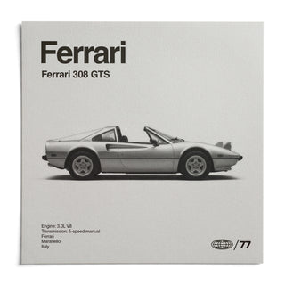Classic Targa Top Sports Car Poster, shown as an unframed paper print on a plain white background