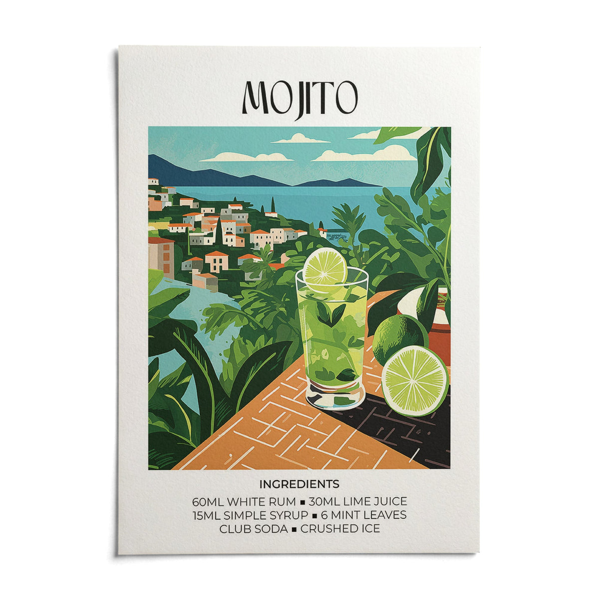 Mojito as it arrives: an unframed matte paper print