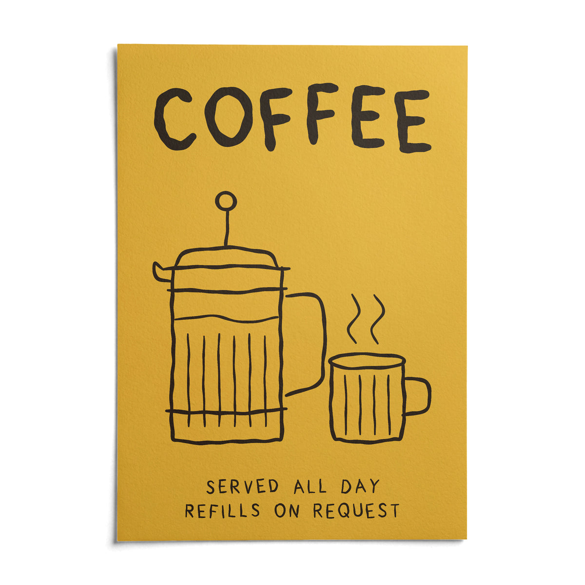 Coffee Bar Wall Art, shown as an unframed paper print on a plain white background